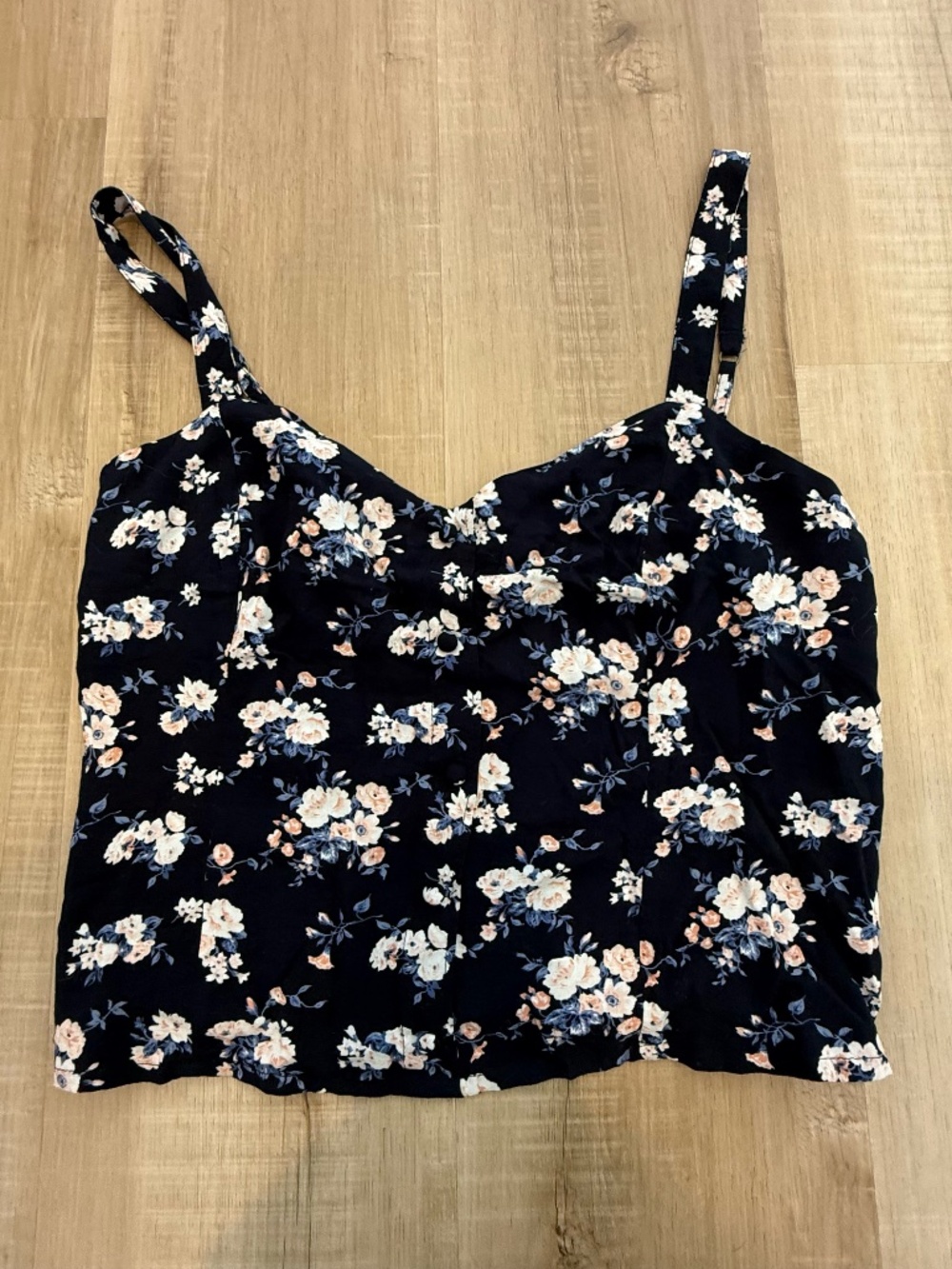 Abercrombie & Fitch Navy Blue Floral Camisole Top Size Medium
